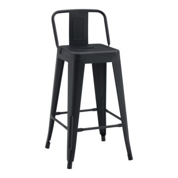 Scaun de bar Utopia, Negru Mat, 42x42x86 cm