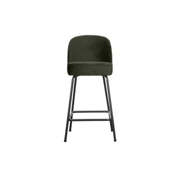 Scaun de bar verde închis din catifea (înălțime șezut 64 cm) Vogue – WOOOD