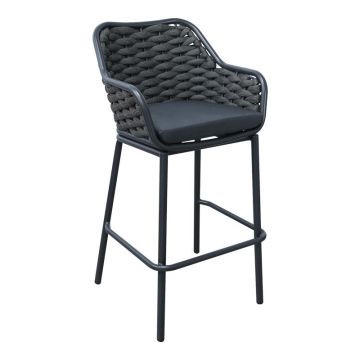 Scaun e bar Zuki, Alb - Gri, 55x54x109 cm - Gri
