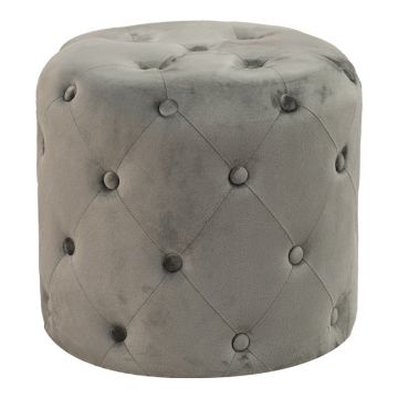 Scaun puf Seval catifea Gri, inchis, D49x47 cm