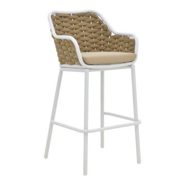 Scaund e bar Zuki, Pako World, Alb, 55x54x109 cm