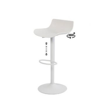Scaune de bar ILARIO H60/80 CM - Alb