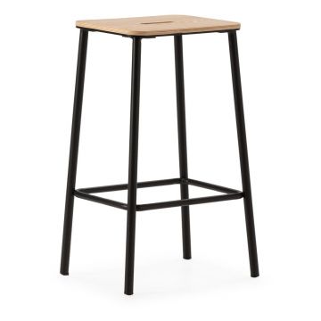 Scaune de bar negre 2 buc. (înălțime șezut 65 cm) Abba – Marckeric