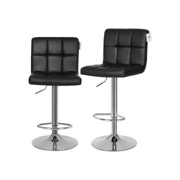 Set 2 buc. Scaune de bar Songmics Negru 46x42x118.5 cm