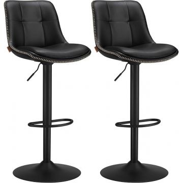 Set 2 scaune de bar reglabile Songmics Negru 38x44.5x115 cm