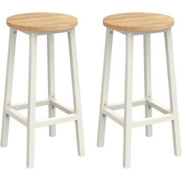 Set 2 scaune de bar Vasagle Alb 32 x 32 x 65 cm