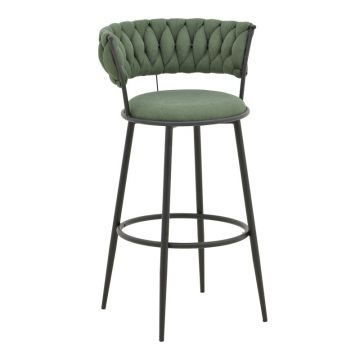 Taburet Alkia I, kaki, Negru, 50x56x95 cm - Negru