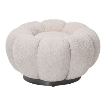 Taburet Nester, boucle, D60x31 cm - Alb