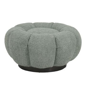 Taburet Nester din boucle fabric, verde deschis, D60x31 cm