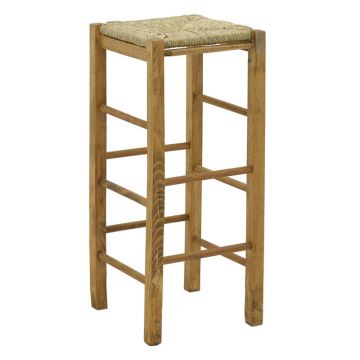 Taburet pentru cafenea fara latime cu covor Bodier-Charchie I din lemn de nuc de la  35x35x78cm - Natural