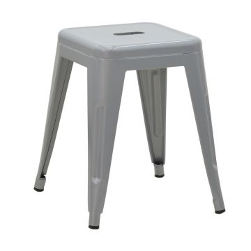 Taburet Utopia metal, mat, Diverse culori, 30x45x30 cm - Gri Deschis