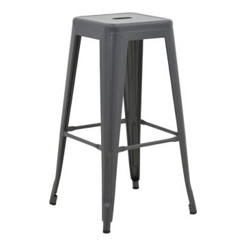 Taburet Utopia metalic, antracit, 42x42x76 cm