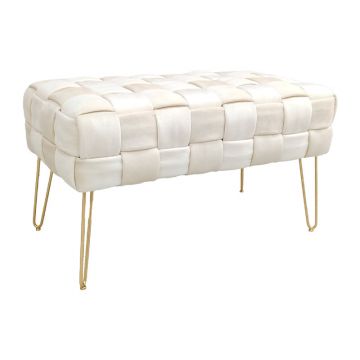 Taburet Wenzo catifea, bej, 82x43x46 cm